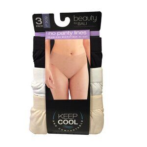 Beauty by Bali Ladies Hi-Cut Size 2XL Black White Beige No Panty Lines Set of 3
